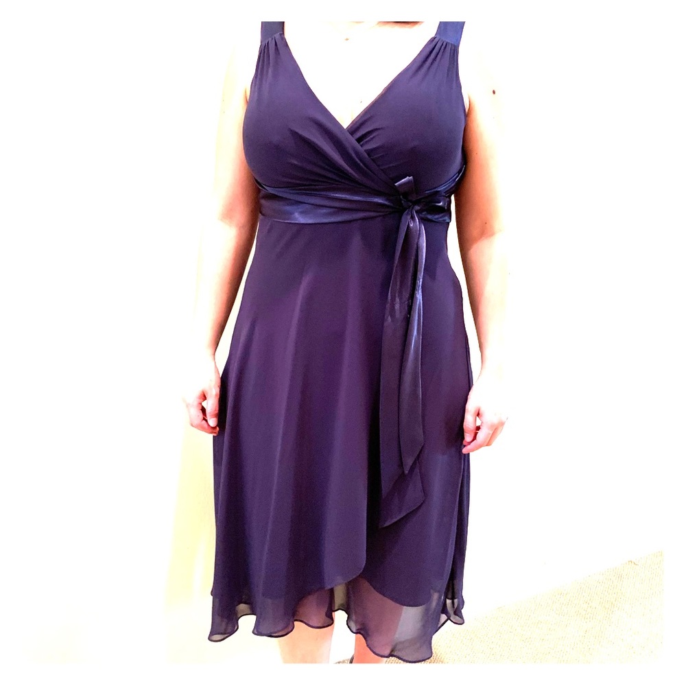 Below the knee blue dress